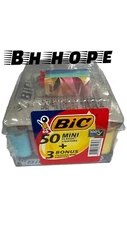 BIC Mini Classic Lighters Assorted Colors, 50 plus 3 Bonus. Mini Size. NEW