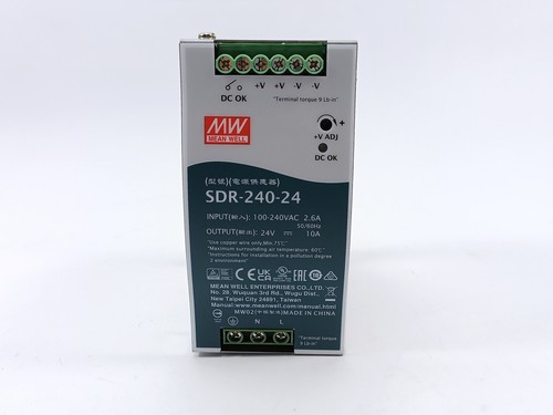 Mean Well SDR-240-24 AC-DC Alimentatore industriale DIN rail 24V 10A - Foto 4 di 6