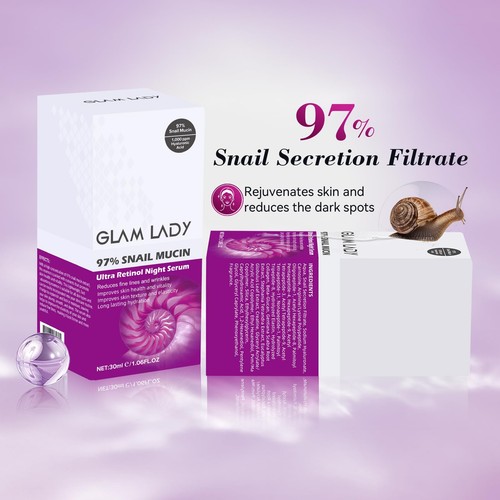 97% Snail Mucin Ultra Retinol Night Serum Anti Ageing Face Serum with Peptide... - Picture 2 of 7