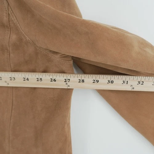 Brooks Brothers 346 Suede Jacket Mens XL Tan Genuine Leather Button Front Coat image 9