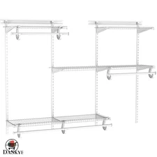 Versatile 4-6 Ft. ShelfTrack Closet System with Shelves & Rods - Easy Assembly
