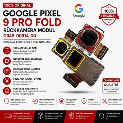Original Echtes OEM Google Pixel 9 Pro Fold Rückkamera Modul | G949-00914-00