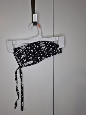 Kims Kaps Black With White Skeletons Scrub Cap