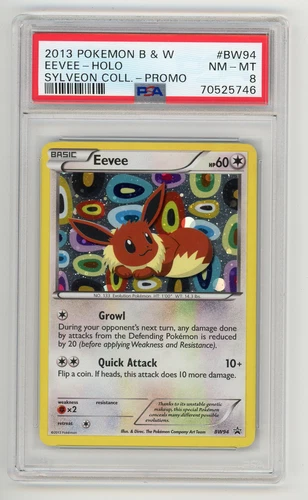 Pokemon Eevee Sylveon Coll. Black Star Holo Promo BW94 PSA 8