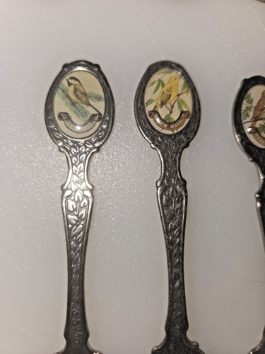 Vintage COLLECTION OF 26 BIRD SOUVENIR SPOONS with holders - Picture 10 of 13