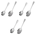 6 Pcs Stainless Steel Rustproof Food Serving Spoons Soup Scoops (Silver)