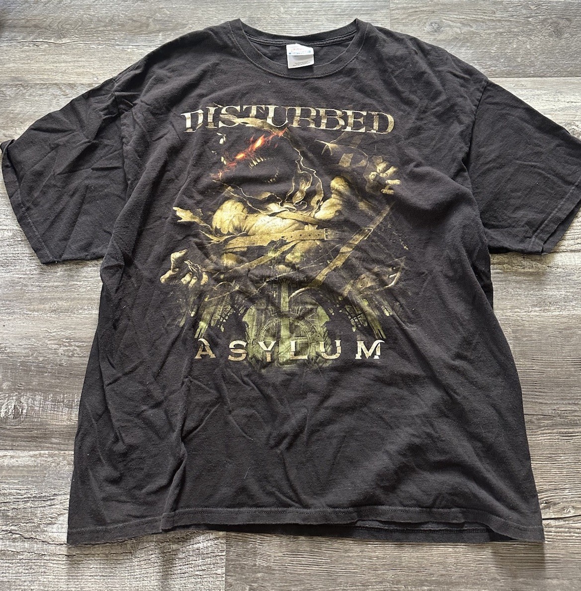 Vintage Disturbed Asylum Y2k Shirt Graphic Mens 2XL Hanes Tag Concert Tour