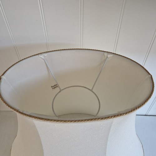 Large Vintage Kandela Cream Oval Bell Shaped Lampshade - H-40cm / W-46cm - Imagen 9 de 13