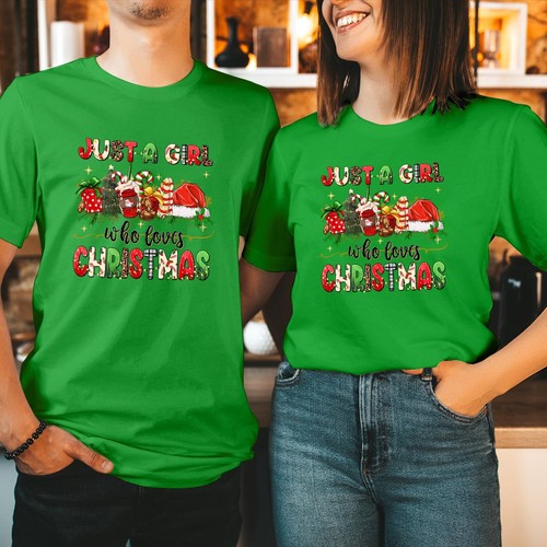 Weihnachtsshirt Just a Girl Who Loves Christmas Mädchen lustig Weihnachtsgeschenk Top T-5167 - Bild 8 von 11