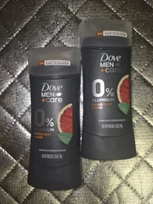 Dove Men + Care 0% Aluminum Deodorant Citrus Zest + Sage 2.6 oz Lot Of 2