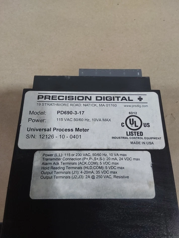 PRECISION DIGITAL PD690-3-17 115 VAC 50/60 HZ 10VA MAX - Image 4 of 4