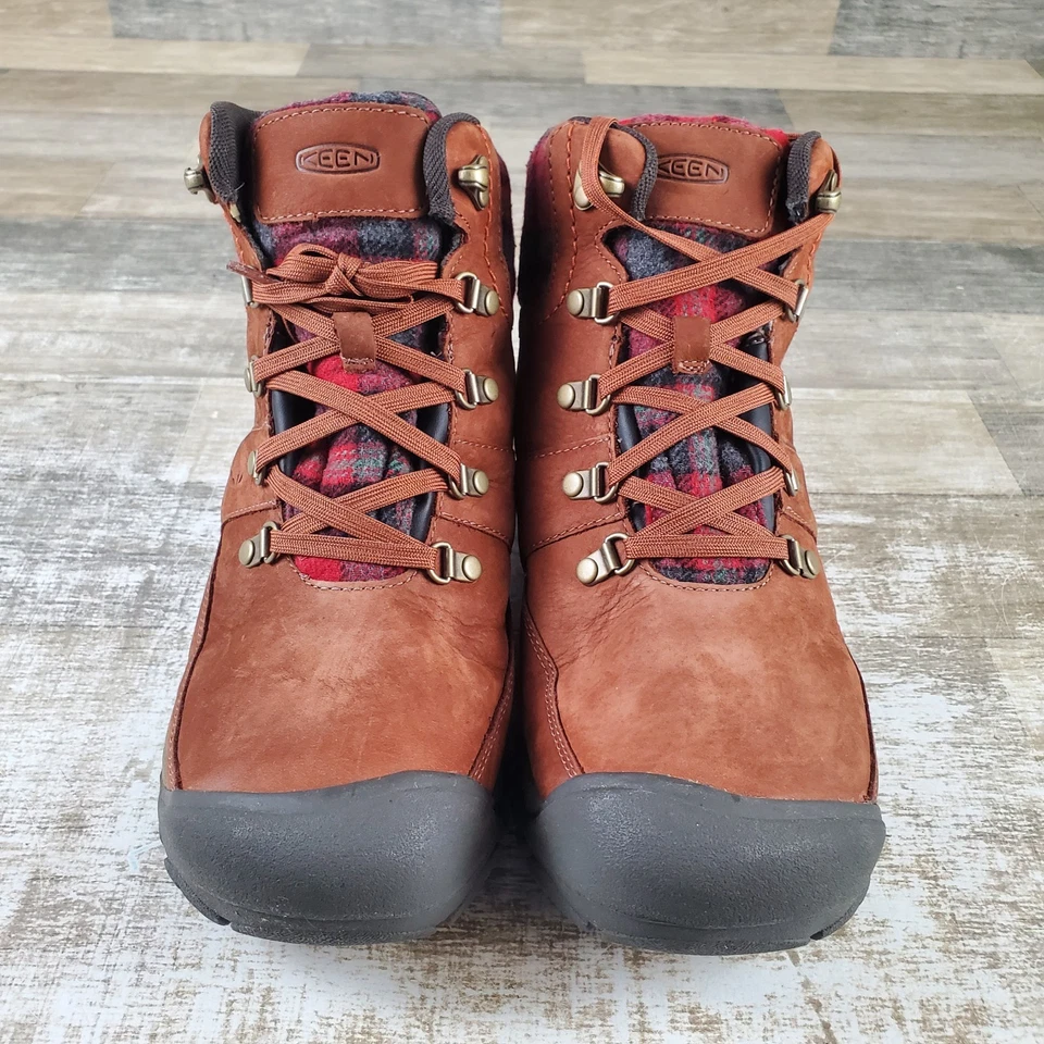 Keen Kaci III Mujer Invierno Senderismo Zapatos Talla 9.5 Rojo Impermeable Con Cordones Medio Top Foto 2 de 4