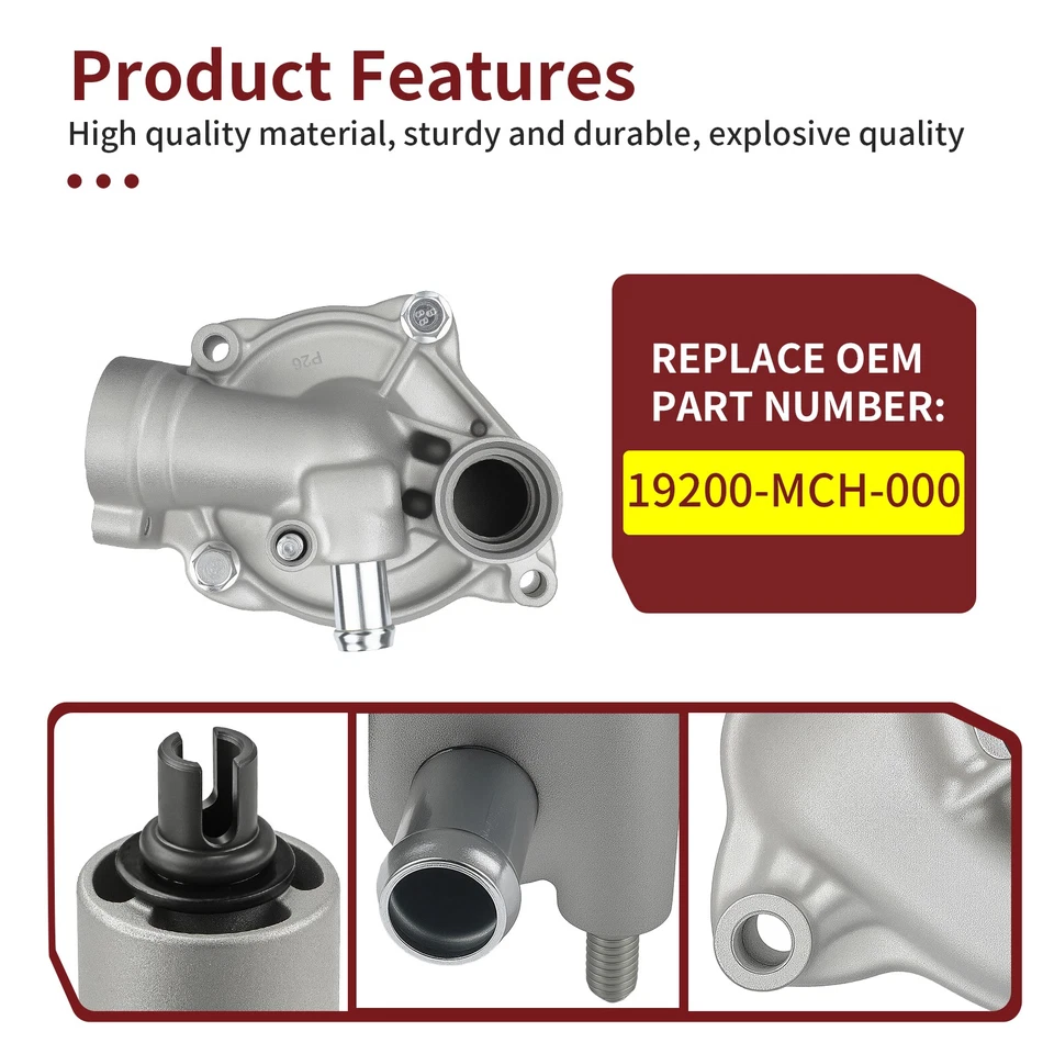 Conjunto de bomba de agua para Honda VTX1800C VTX1800R 2002 2003-2008 19200-MCH-000 Foto 3 de 4