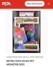 My Pet Monster, ￼Retro Toys 29, Funko Pop! PSA 8, Rare! ￼