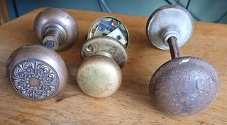 3 VINTAGE Sets (6 Knobs) ( 1 )Ornate ( 1 ) BRASS ( 1 ) Steel