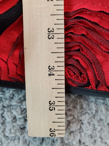 Chico’s Travelers Jacke rot 3D Rosenapplikation transparent offen 3 -16/18 Statement Glam - Bild 11 von 17