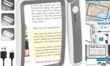 Rechargeable Magnifying Glass with Light for Reading, 5X 5X/500 Grey White