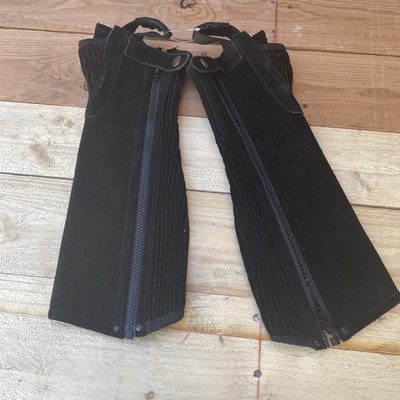 Perris Riding CL Tall Stitchers Black Equestrian Leather Half Chaps