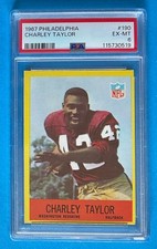 1967 Philadelphia Gum Football Card #190 Charley Taylor Redskins HOF PSA 6 EX-MT