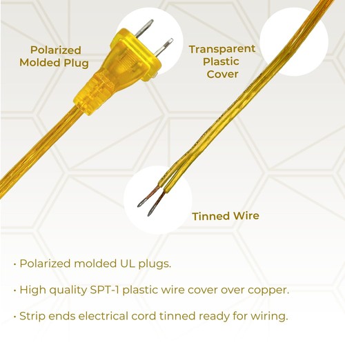 , Inc CO-1001D-GL-8-1 Lamp Cord Molded Plug with Rotary Dimmer Switch, Stripp... - Picture 2 of 8