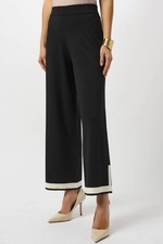 Joseph Ribkoff Color Block Knit Wide Leg Pants Black/vanilla