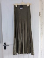 Green Khaki Stretchy LONG Maxi Skirt Pull On Uk 8 BNWT top shop 