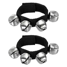 2pcs Wrist Bells Jingle Bells Ankle Bells Musical Dark Black