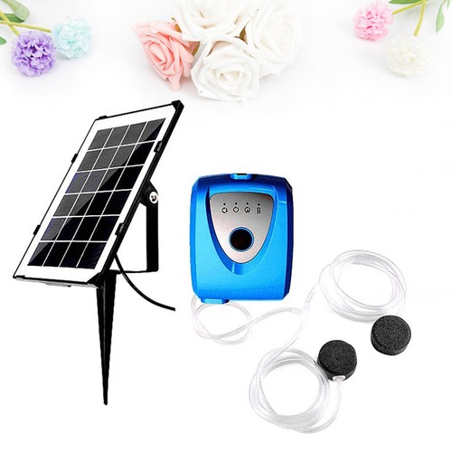 Fish Tank Oxygen Pump Dual Blowhole Solar Power Aquarium Pump - Picture 2 of 11