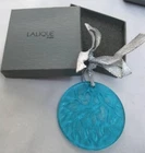 Lalique Mistletoe Blue Christmas Ornament - Noel 1989 Excellent in Box