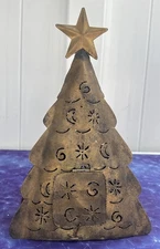 Vintage Brass 14” Tall Tea Light Candle Holder Christmas Tree-Rare