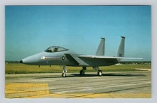 Postcard Aircraft USAF McDonnell Douglas F15A Eagle Military Jet Fighter Chrome