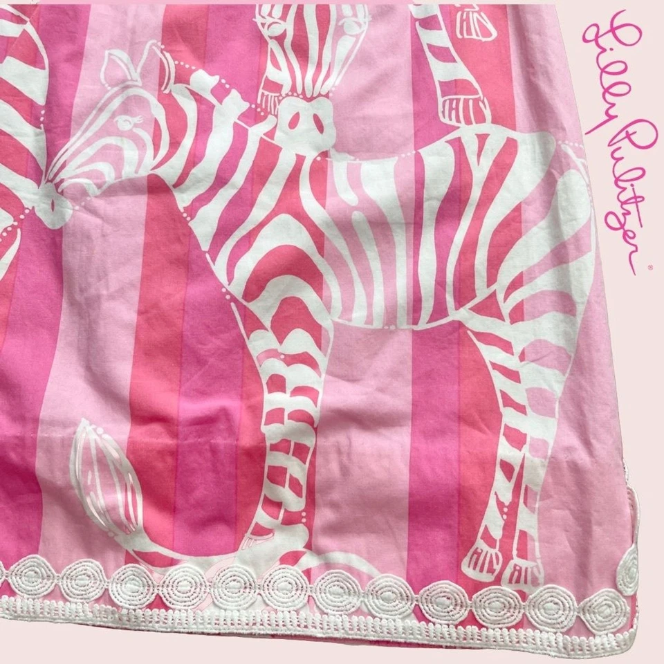 Minifalda Lilly Pulitzer Vintage Estampado Cebra Rayas Rosa Safari Salvaje Para Mujer 4 Foto 3 de 4