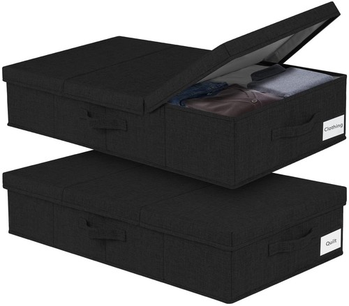 Contenitore Sotto Letto, Grandi Contenitori Sottoletto con Coperchi, Ripostiglio Dormitorio...