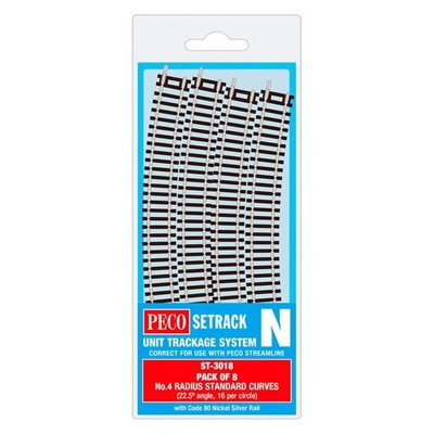 Peco ST-3018 Setrack Standard Curve Track Radius 4 333.4mm (8)