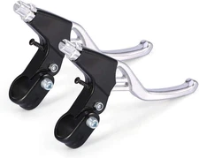 Tbest 1 Pair Brake Levers Aluminium Alloy Cycling As picture show, Silver 