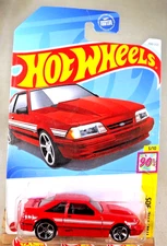2024 Hot Wheels #194 HW: The 90's 3/10 '92 FORD MUSTANG Red w/Chrome MC5