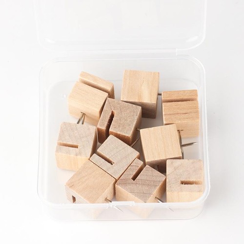 10Pcs Wooden Snap Button Pin With Slot For Cork Board Photo Display _dc - Zdjęcie 5 z 8