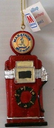 Vintage NEU mit Etikett MARATHON 2002 Werbung PHILLUP The GAS PUMP Ornament - Bild 1 von 4