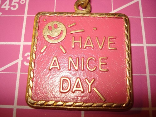 Vintage Moon Stars Enamel "Have A Nice Night/Day Key Chain Ring Never Used 80's - Picture 2 of 4
