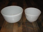 LOT OF 2 VINTAGE MILK GLASS MIXING BOWLS FOR SUNBEAM MIXER ONE LARGE, ONE SMALL