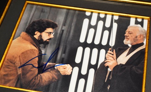 GEORGE LUCAS Signed Rare STAR WARS IV Screen-Used Prop DEATH STAR, COA Frame DVD - Picture 4 of 12