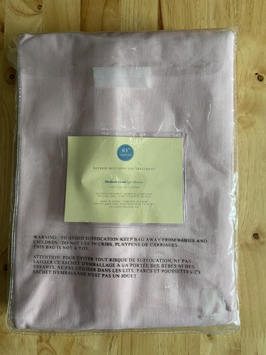 NEW Pottery Barn Kids 100% CottonLight Pink Twill Window Curtain Panel 44" x 63" - Picture 2 of 5