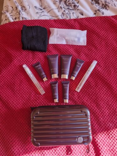 Titan Airways Amenity Kit Zipped Dark Grey with Asprey Contents