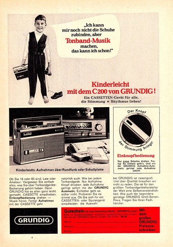 3w50142/ Lot Reklame aus 1968 – GRUNDIG – Radios und HiFi-Geräte - Picture 2 of 4