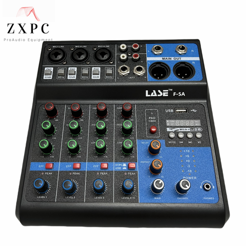 LASE 5 Kanal Mischpult Profi Audio Mixer für Live Streaming oder DJ - Bild 1 von 11