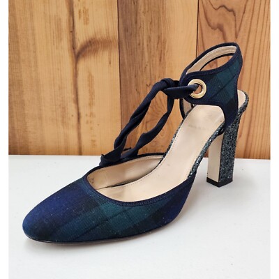 Crew Avery Watch Tartan Women's Ankle Tie Glitter Heels Size