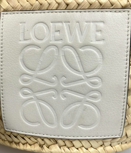 LOEWE Basket Raffia weiß Damen Handtasche Beuteltasche gebraucht original - Bild 5 von 9