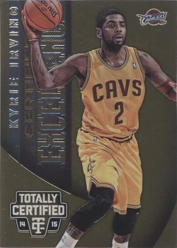 2014-15 National Treasures Kyrie Irving Logoman Signatures Gold 