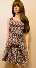 Love Culture Tribal Print Keyhole back with two button closure Dress  Size M