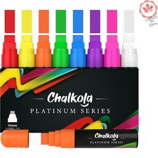 8 Pack Neon Chalk Pens - 3 in 1 Nib - Loved by Teachers, Kids - Vibrant Colors